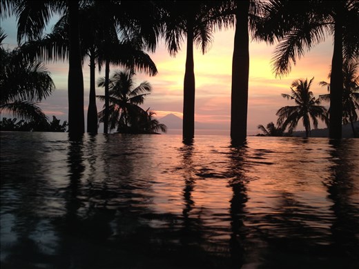 Sunset View of Agung Volcano in Bali