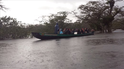 Same type of boat that I rode on. It rained hard and often.