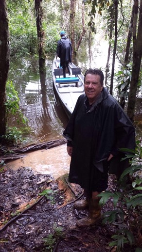 Pretty wet after a hike in the rainforest.