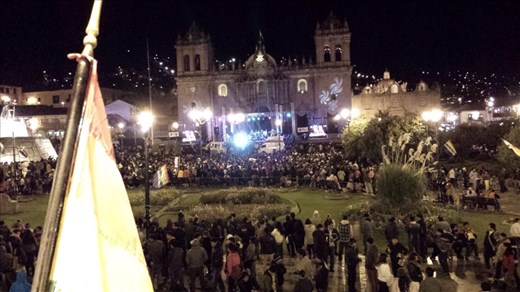 Took this pic from a restaurant bar Balcony. Great seat to listen to the band  and watch fireworks. Had a few beers with a guy from northern Ireland.