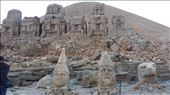 The heads of the gods were originally on the stone structures behind them. Mt. Nemrut.: by lipowcan8, Views[286]