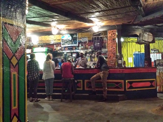 Reception/bar at the shoestring backpackers hostel 