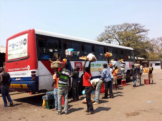 Venders selling to bus passengers