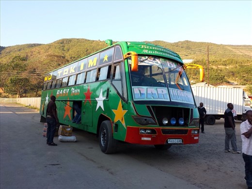 The bus, traveled for 25 hours in this beast from central Malawi to central Tanzania. Drew blood twice, once in the shin and the other a toe.