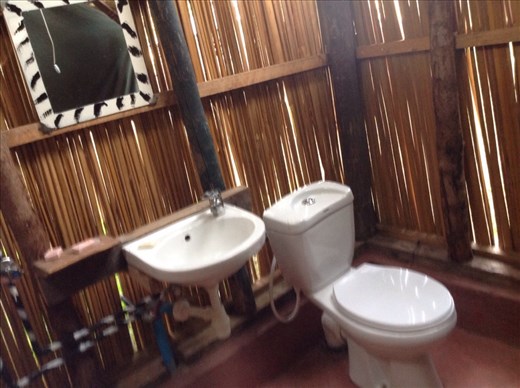 Inside my tent, very nice, hot shower