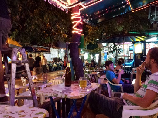 View from my seat at an outdoor café in Bangkok. More pictures  to come when download permits.