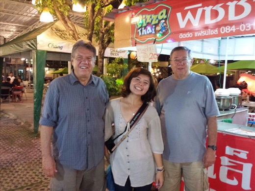 Brother Ray, daughter Lea and myself. Ray can find pizza on any continent.