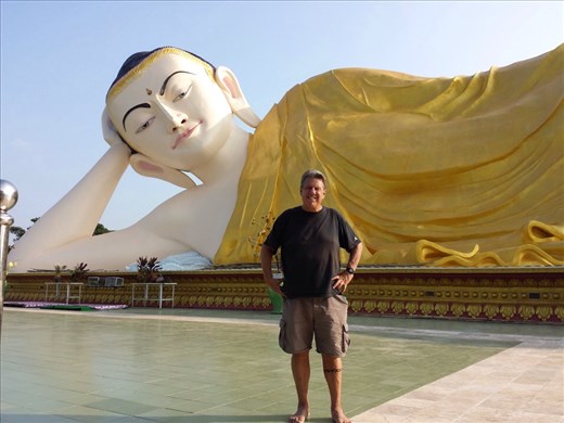 A huge laying Buddha. A guy selling souvenirs on site sang a great John Denver's