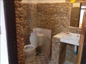 Bathroom in my hotel room, kinda different with the river rock walls.: by lipowcan8, Views[804]