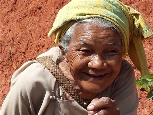 Met her walking down the road between villages. Lovely women, 80 years old.