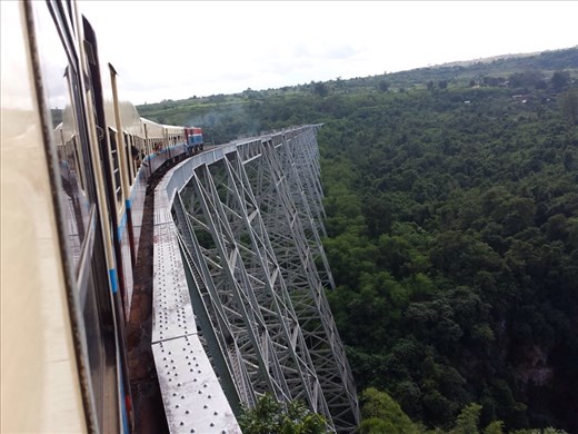 A exiting train ride, especially over this bridge.