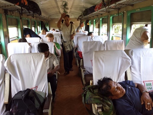 Inside of upper class train car