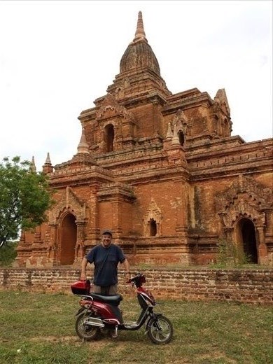 There are over 4000 pagodas in the Bagon area. It makes for a nice day to rent an battery powered scooter and cruise the area. The scooters rent for $7.00 a day. Unfortunately my pooped out about five miles from the rental shop. All part of the adventure