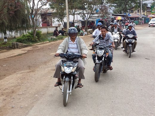 View from the back of a tuk tuk