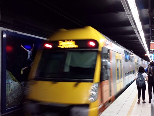 Sydney underground transportation, efficient but pricey. $7.60 for a six stop round trip.