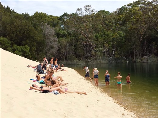 Hiked to two fresh water lakes on Fraser Island. 
