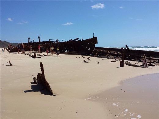 Ship wreck on beach from 1940's.