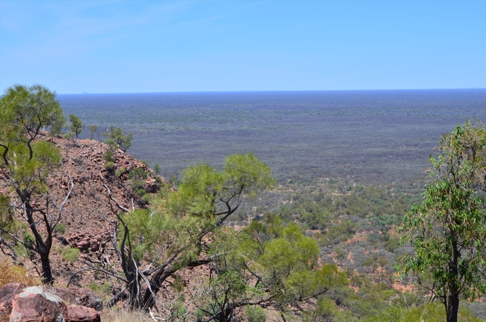This is the view of the land around burke from Mt Oxsley