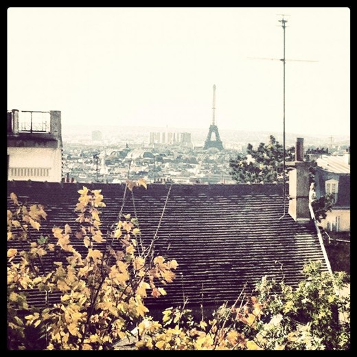 My very first glimpse of the Eiffel Tower. 