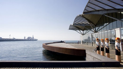 Some of the bollards at Geelong