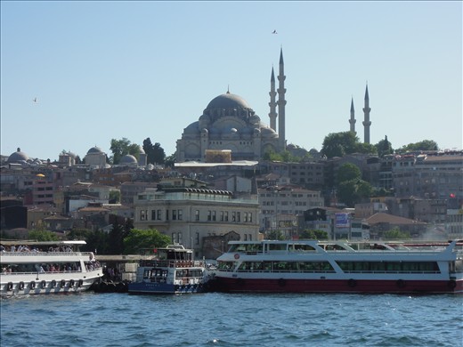 Sultan Ahmet Mosque view from Bosphorus cruise.