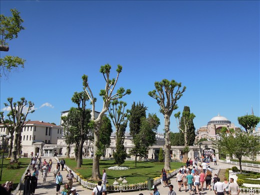 The view of Hagia Sophia (Ayasofya) from Blue Mosque.