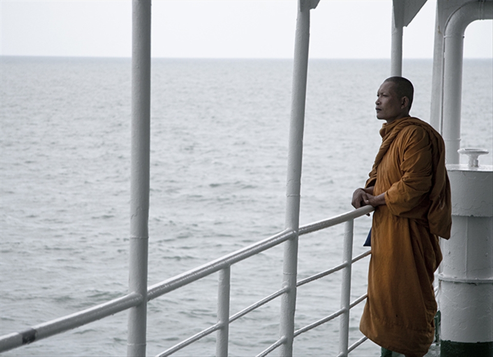 A monk contemplates his view