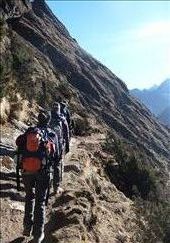 Single File- the great ascent begins. Trekkers are focused and full of energy as they climb up through the dry and dusty terrain. : by livelife, Views[479]