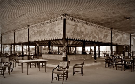 Jogjakarta royal palace.Jogjakarta covered with ash from Kelud volcano eruption.