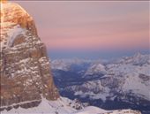 Dusk settles, providing a warm backdrop for the snow capped peaks at Rifugio Lagazuoi.: by lize86, Views[229]
