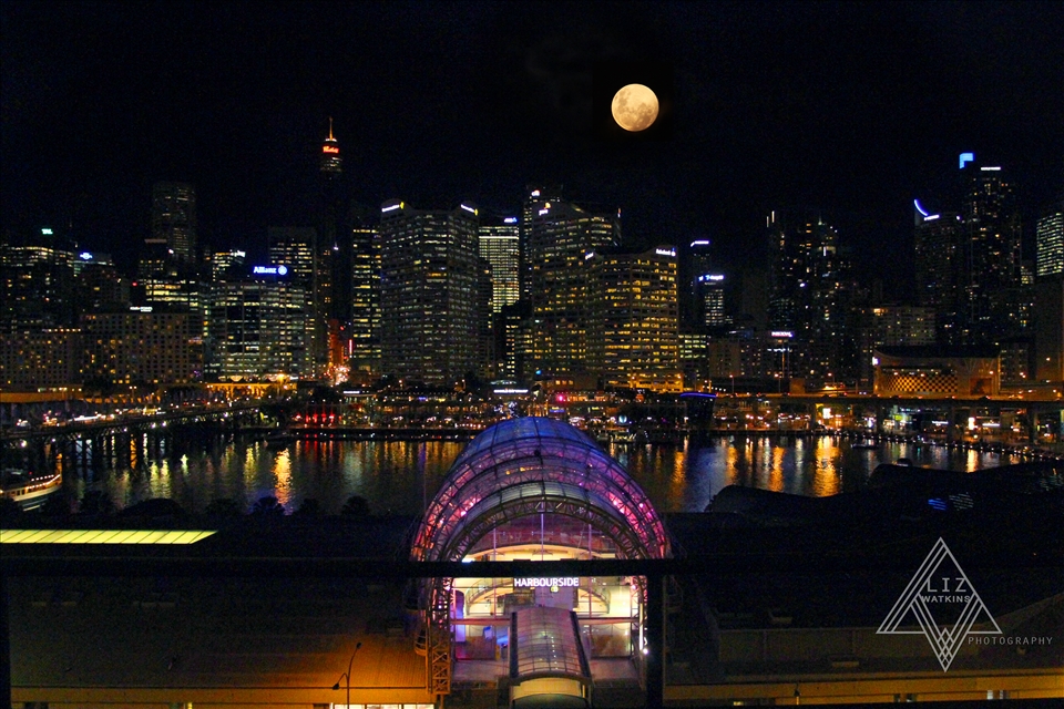 Sydney at night ~ beautiful full moon