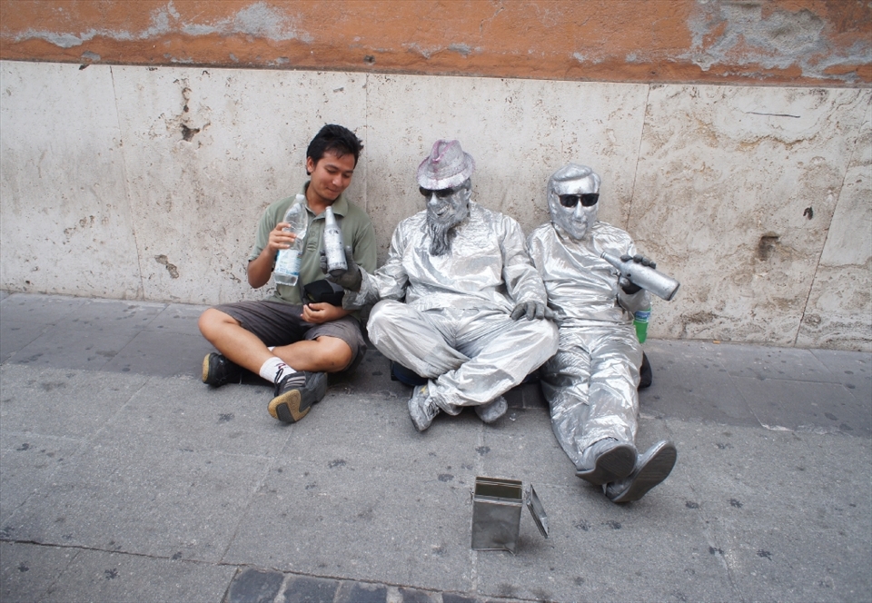 Sometimes statue moves to express excitement