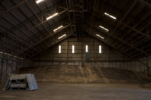 Empty canola grain sheds at Bogan Gate, NSW.  This shed holds 20,000 tones of grain when full. Harvest starts in about 2 to 3 weeks.
