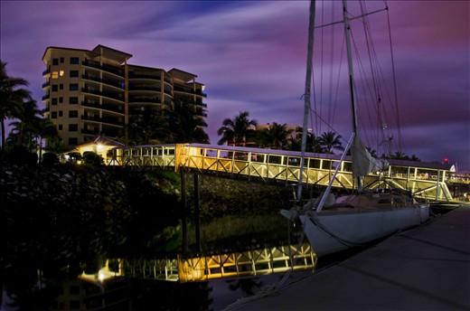 Full moon at midnight with boat light reflections made amazing colour in the sky