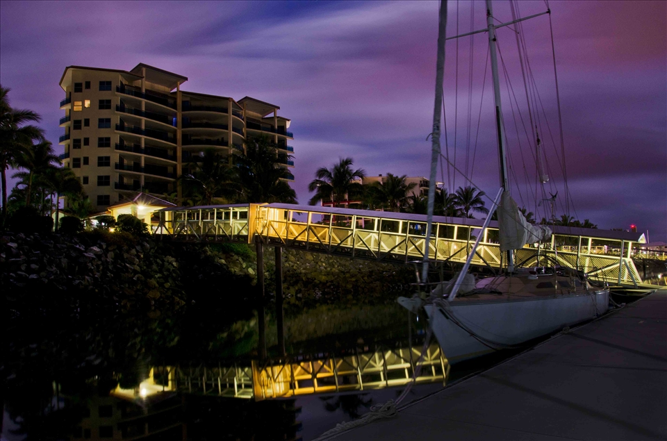 Full moon at midnight with boat light reflections made amazing colour in the sky