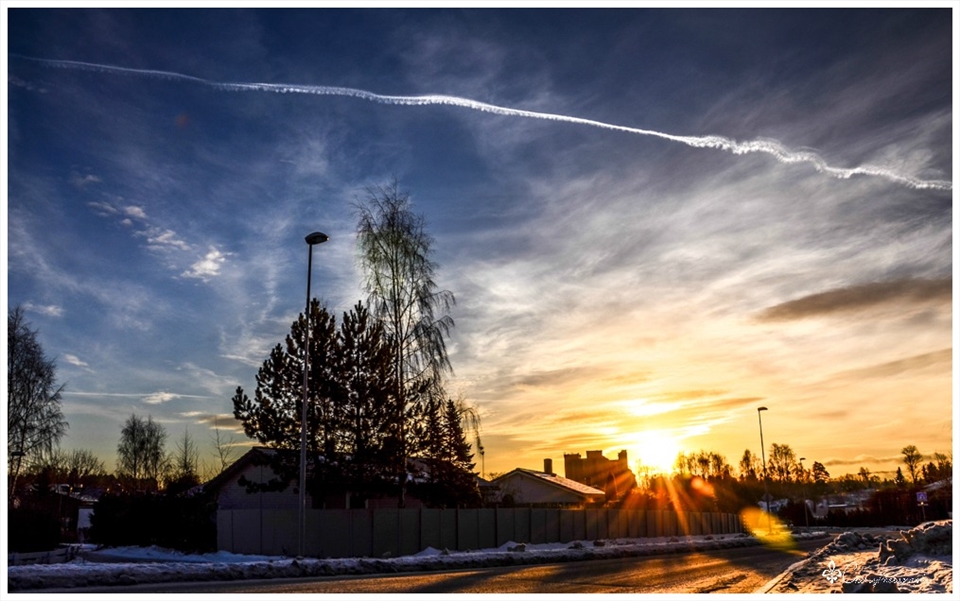 Early morning sun at winter, Norway 