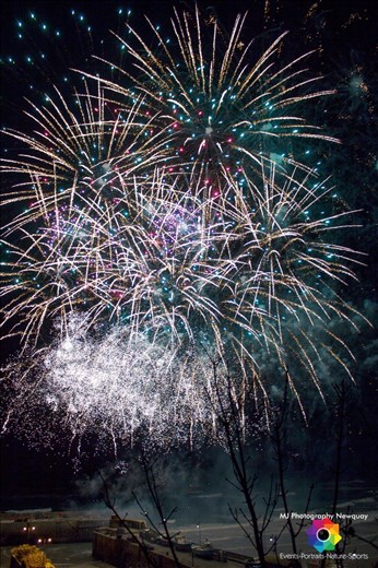New Year fireworks over the Harbour - Newquay, Cornwall