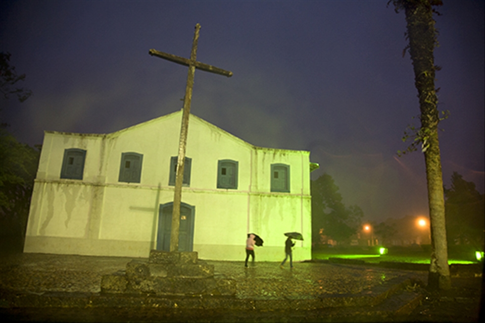 Historic church in the town of Chapada dos Guimarães center