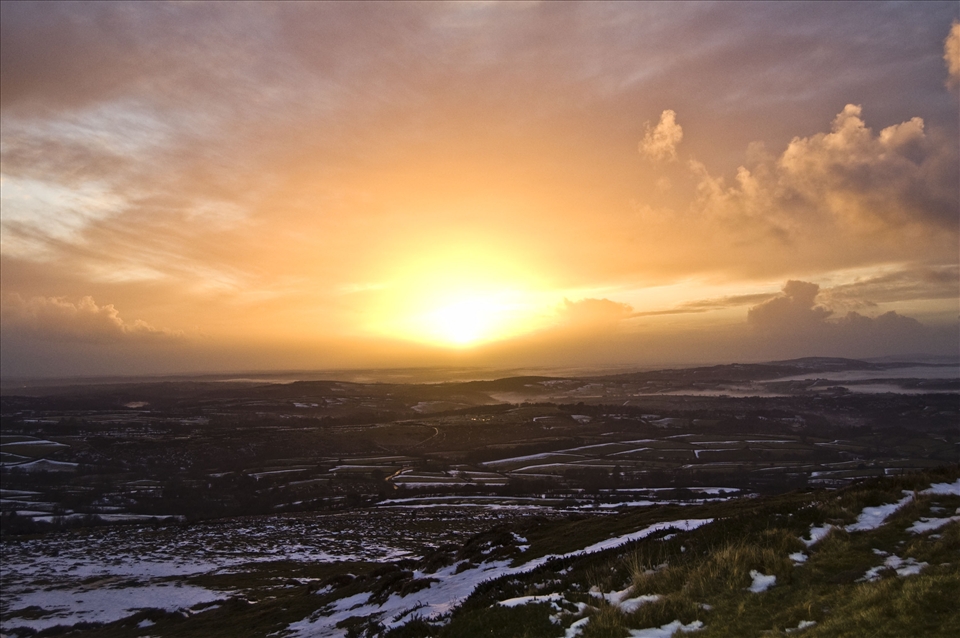 Only a few days of snow,you make the most of it! Sheeps Tor end of season sunset