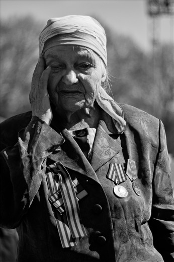Victory Day 2012 in Latvia. She started to cry in the moment I took the photo.