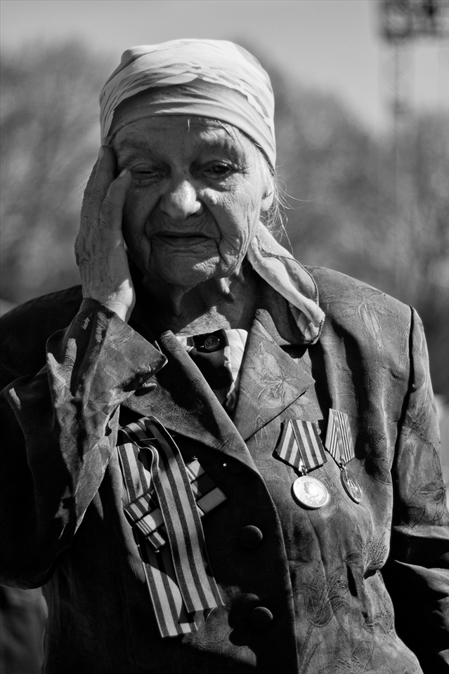 Victory Day 2012 in Latvia. She started to cry in the moment I took the photo.