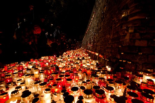 Proclamation of the Republic of Latvia 2012. The ocean of candles.