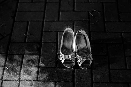 An abandoned pair of shoes