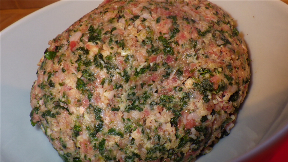 Ravioli filling after grinding and mixing