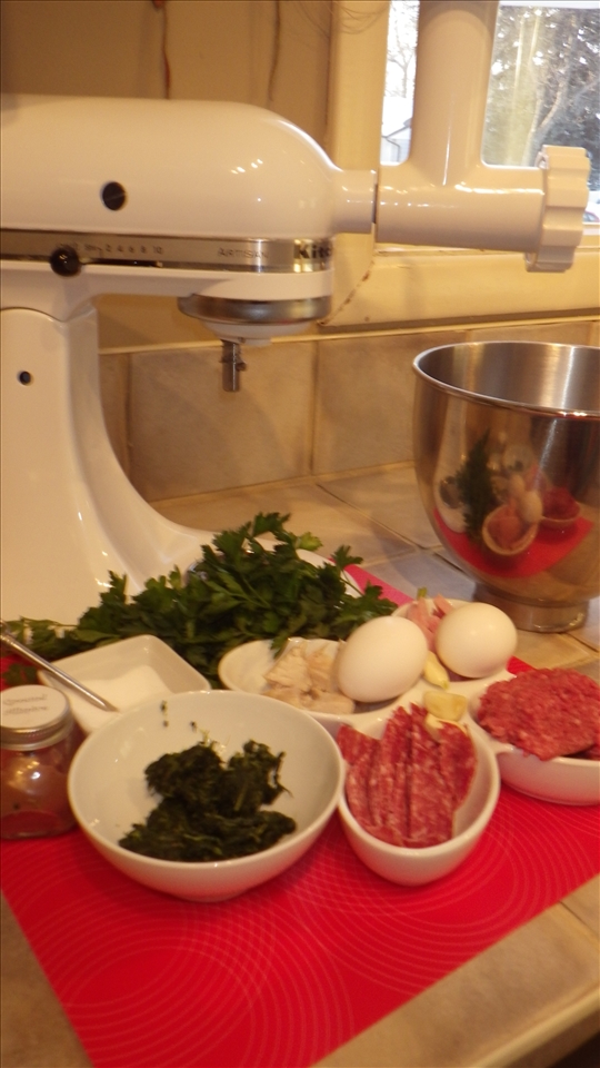 Ravioli filling before the grinding