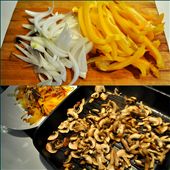 Cut and fry sweet onion, mushrooms and pepper: by lustforlife, Views[320]