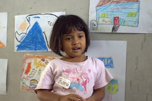 We ask them drawing their village and their dream. Then listen their stories.