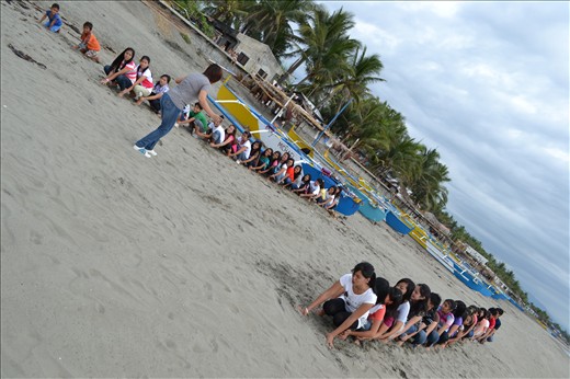 THE MIMIC- For the second round of the caterpillar game two kids started to mimic them.