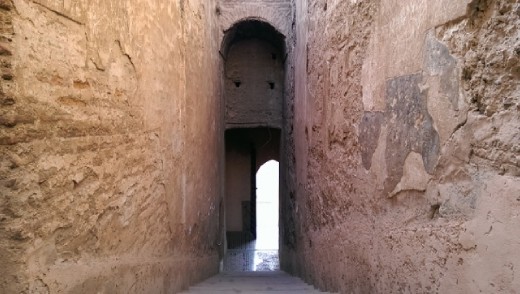 Stairs down terrace of Palais el Badii