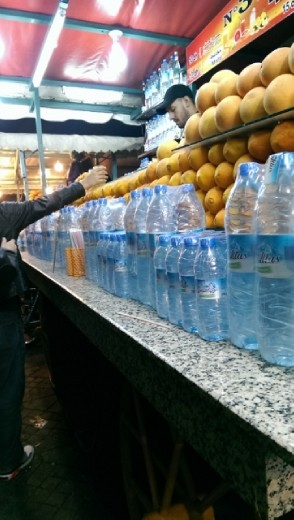 Orange juice stand in Jemaa El-Fna